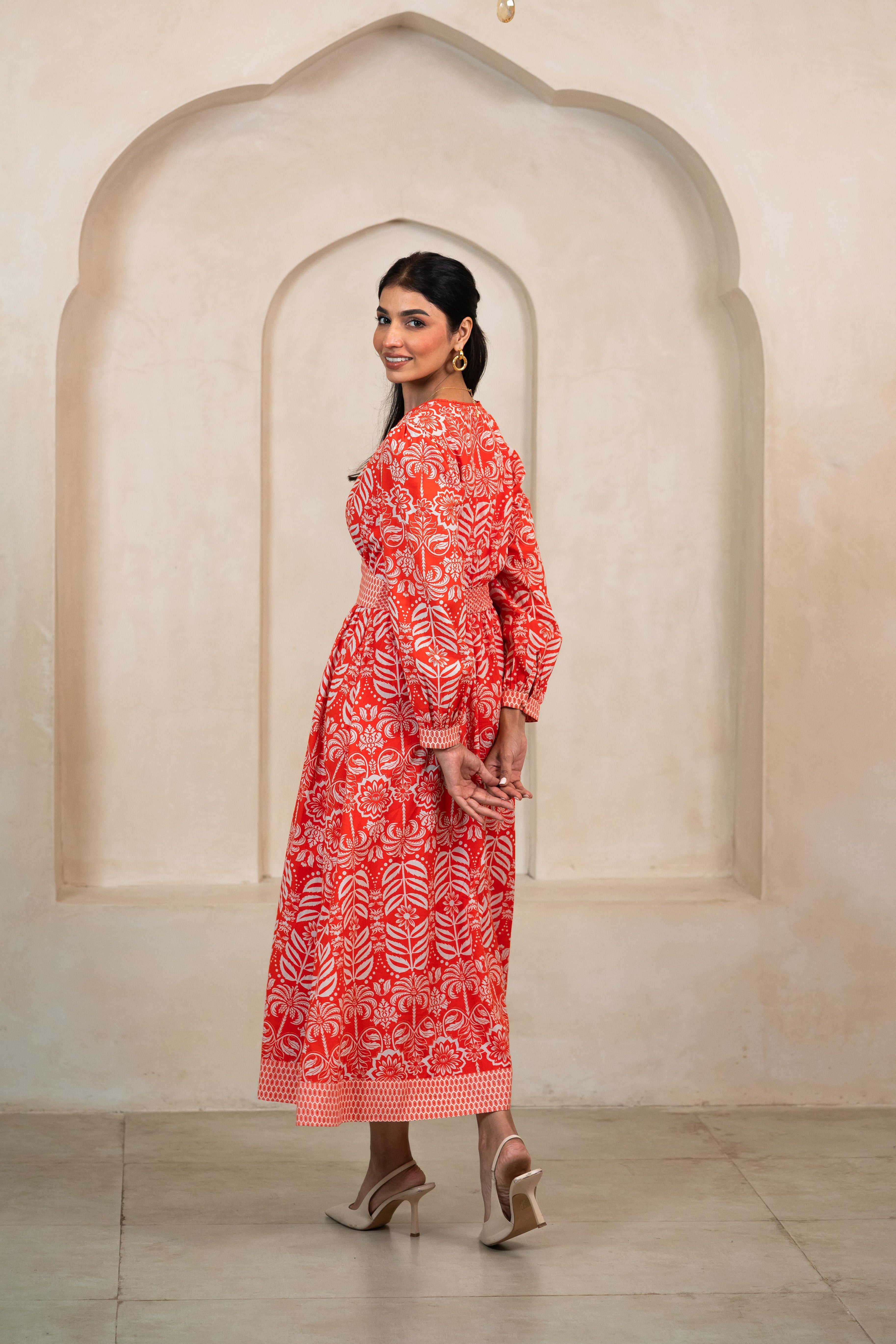 Crimson Tropic Pippa Dress