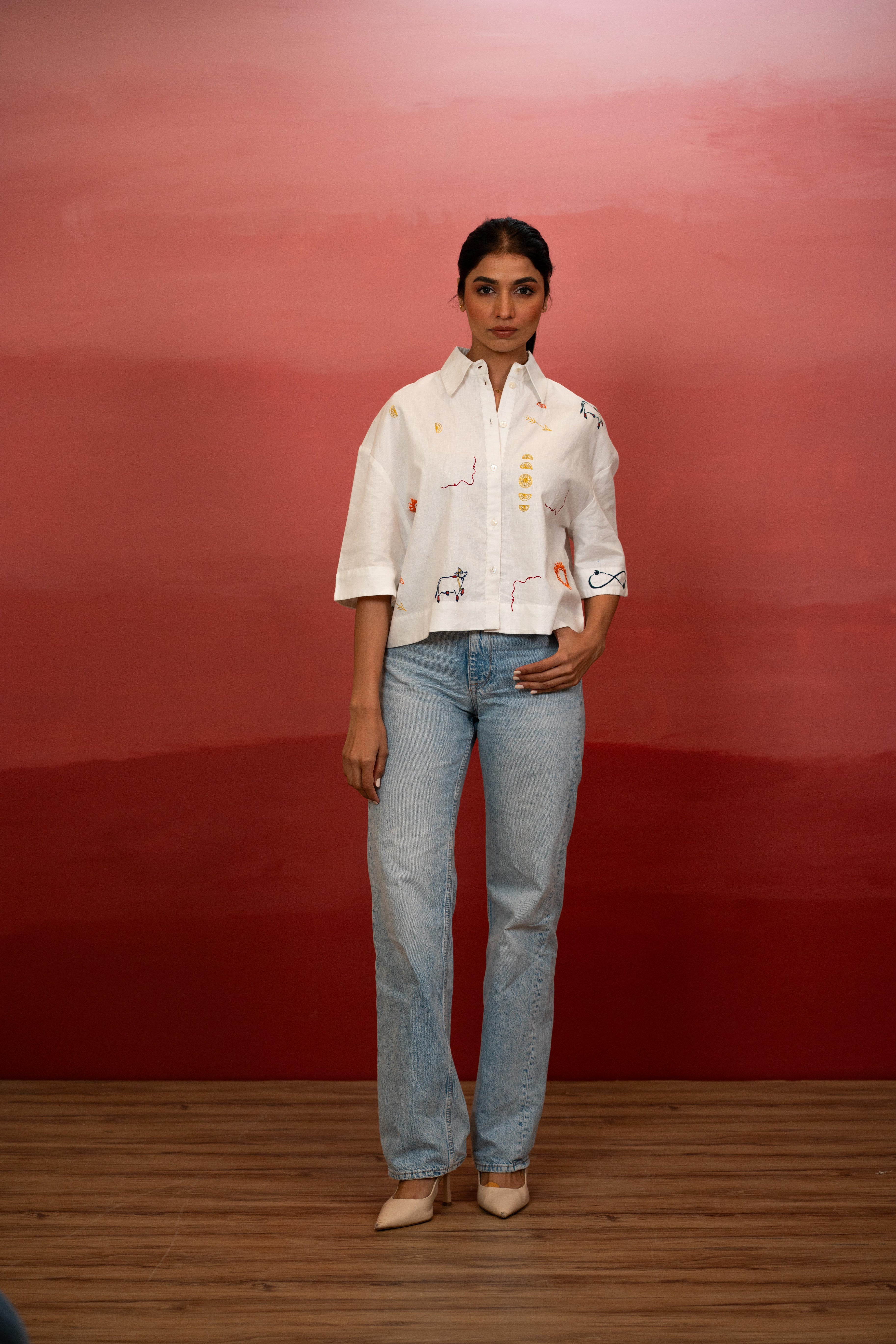 Saffron Soul Embroidered Shirt
