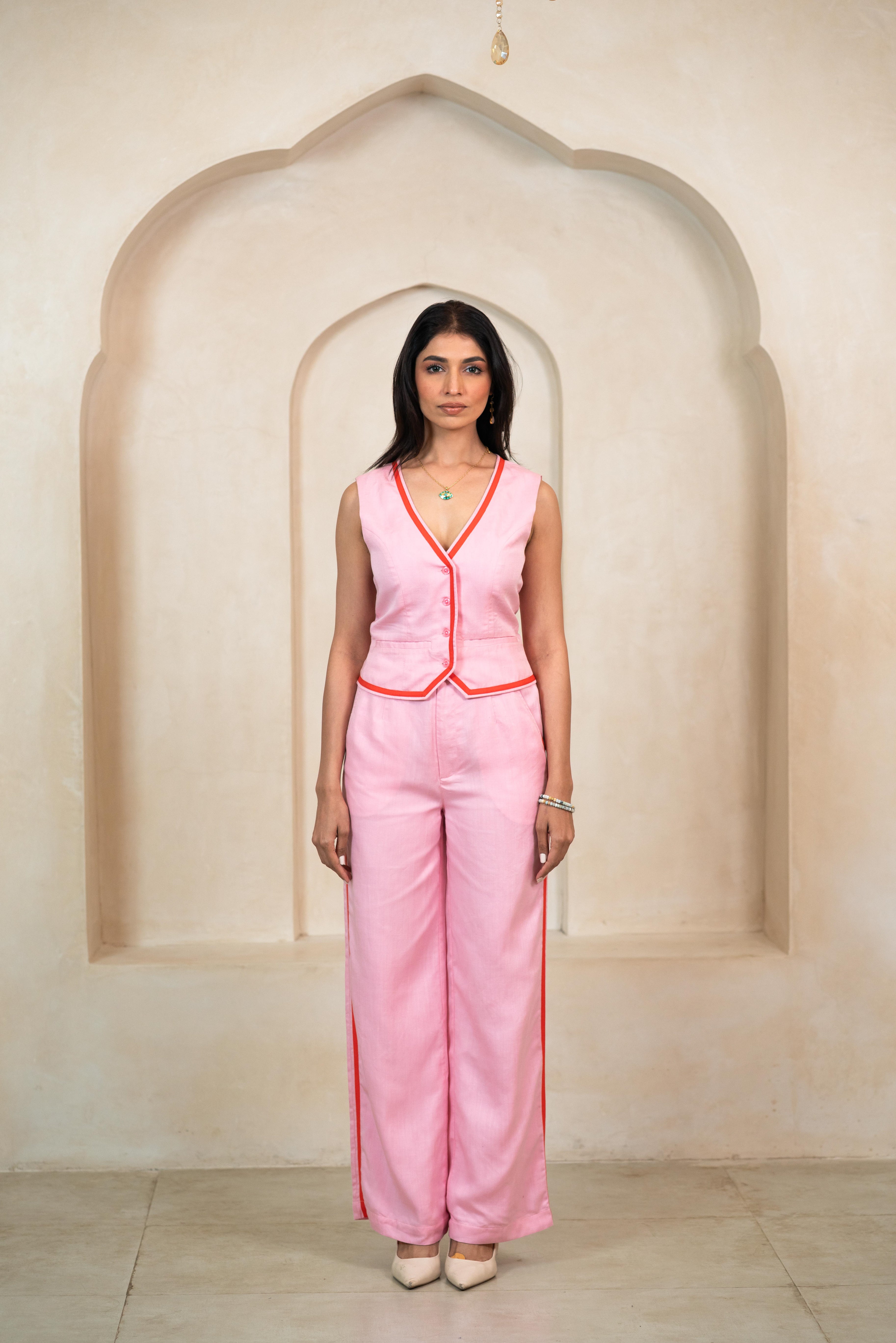 Blush Stripe Waistcoat