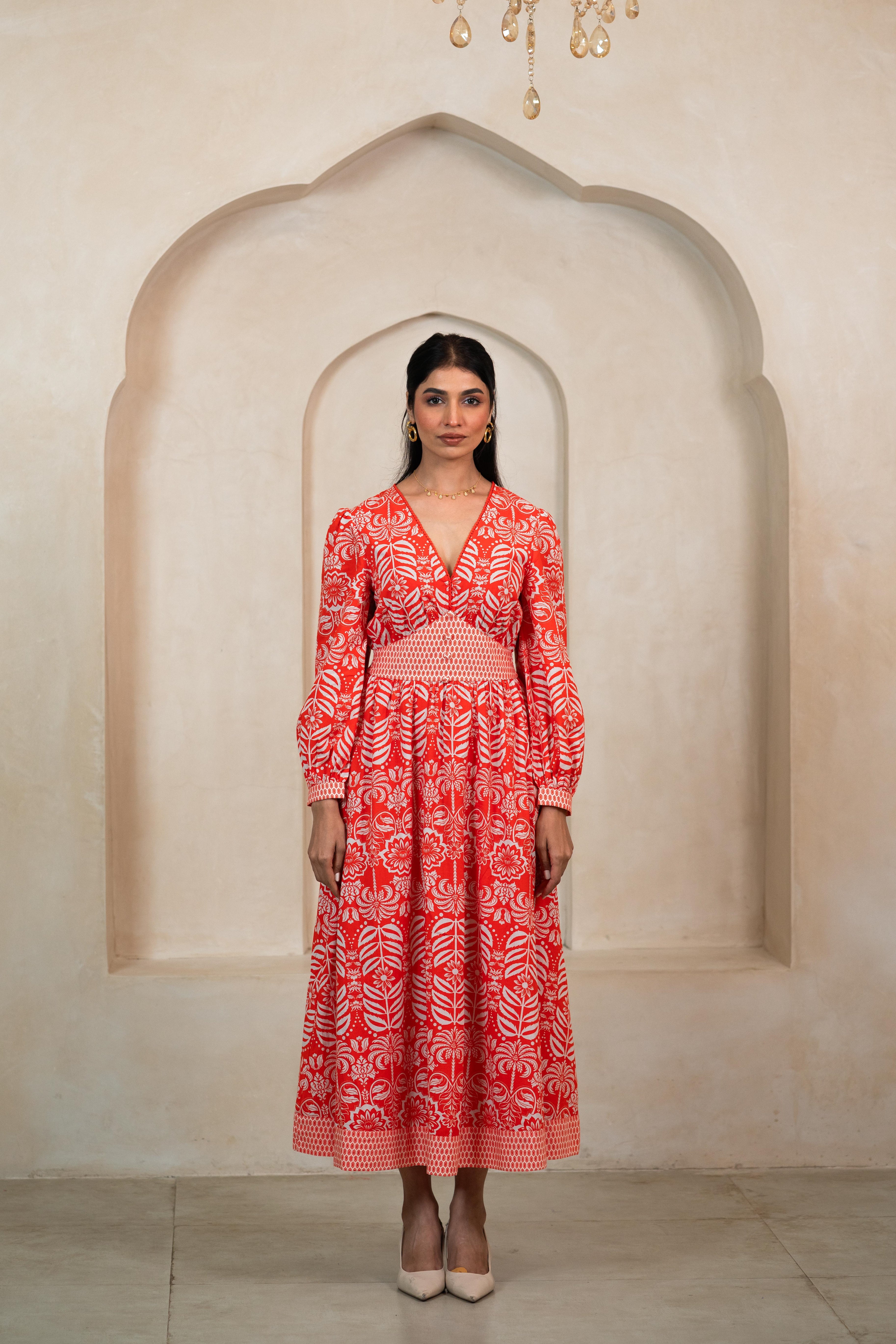 Crimson Tropic Pippa Dress