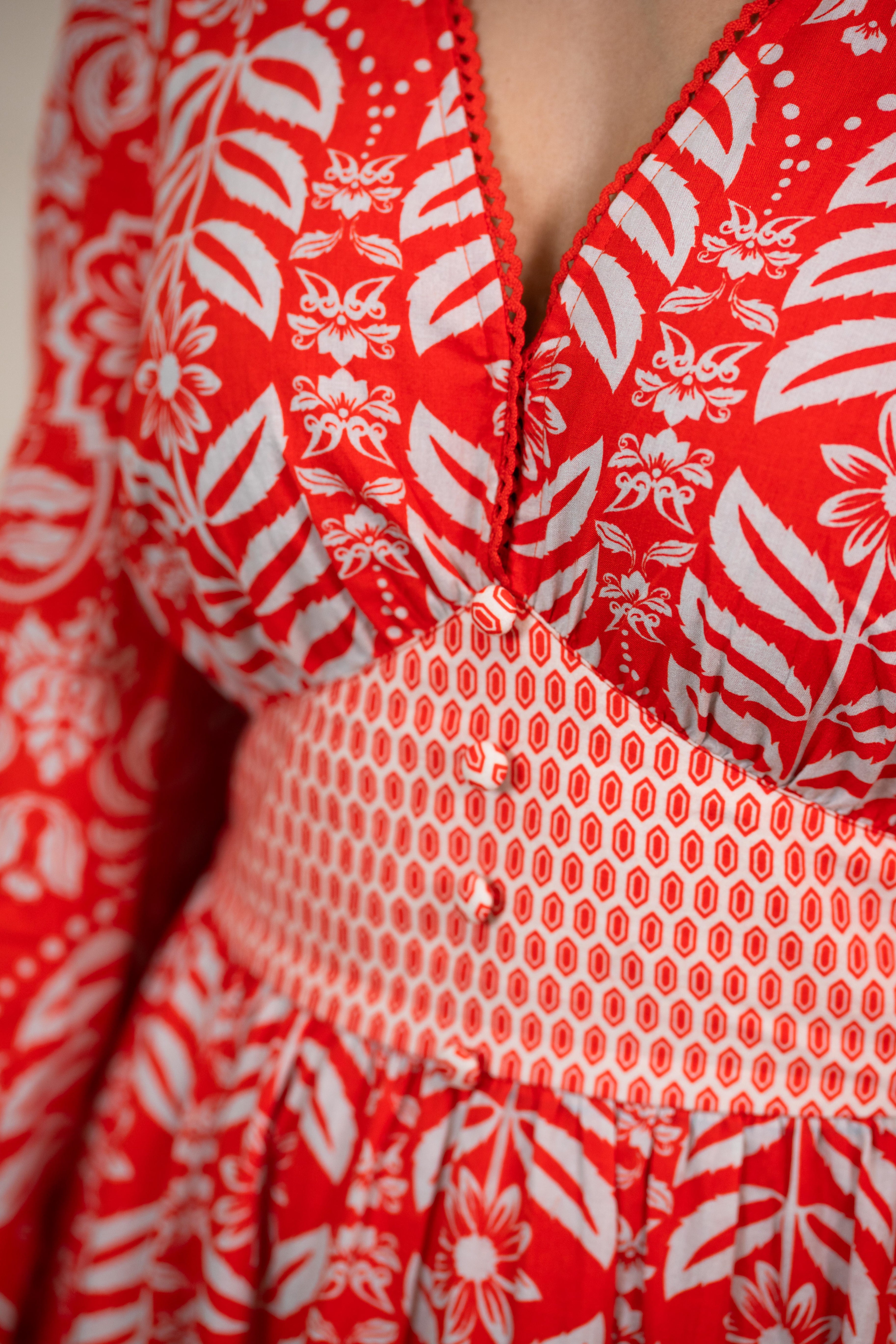 Crimson Tropic Pippa Dress