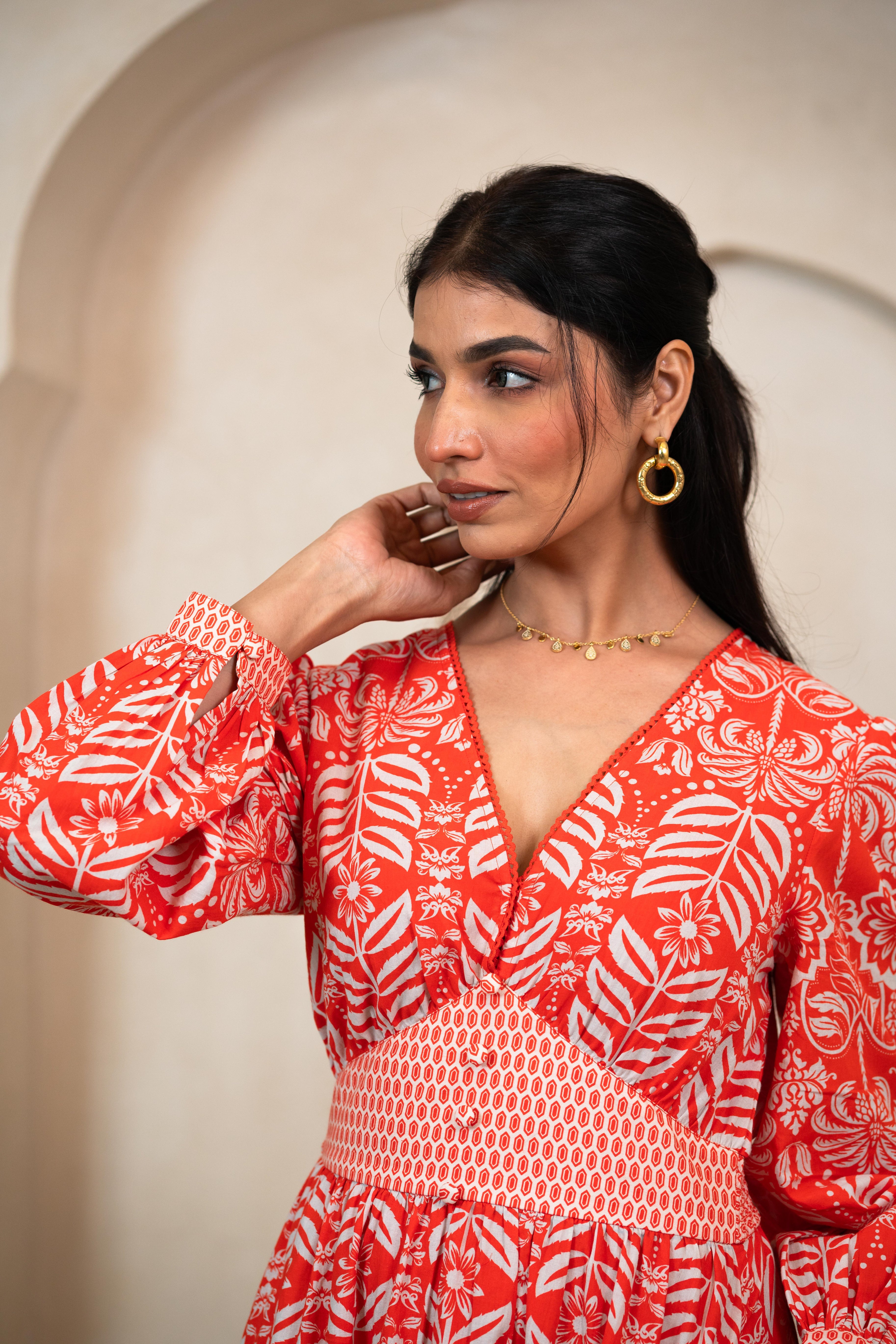 Crimson Tropic Pippa Dress