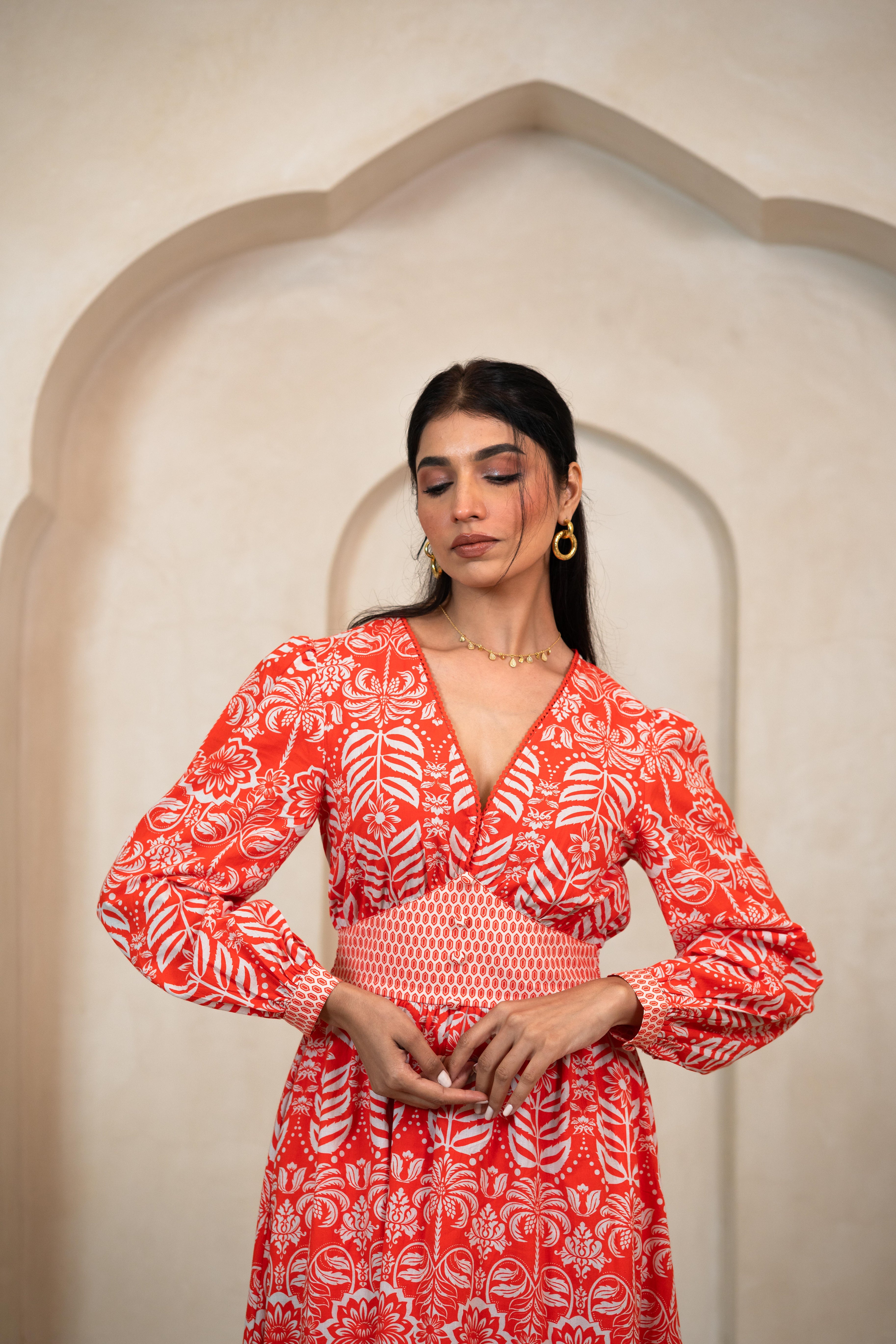 Crimson Tropic Pippa Dress