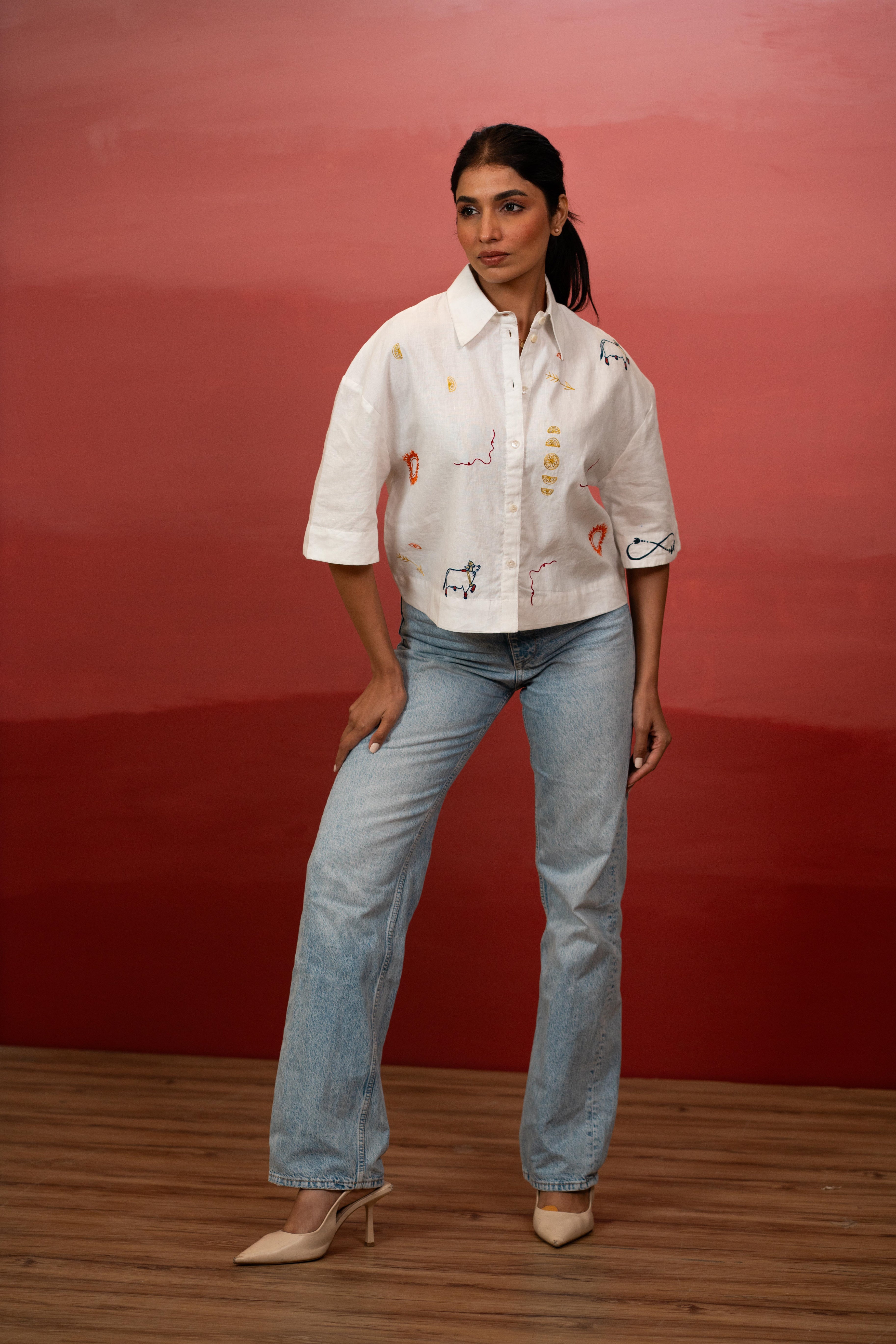 Saffron Soul Embroidered Shirt