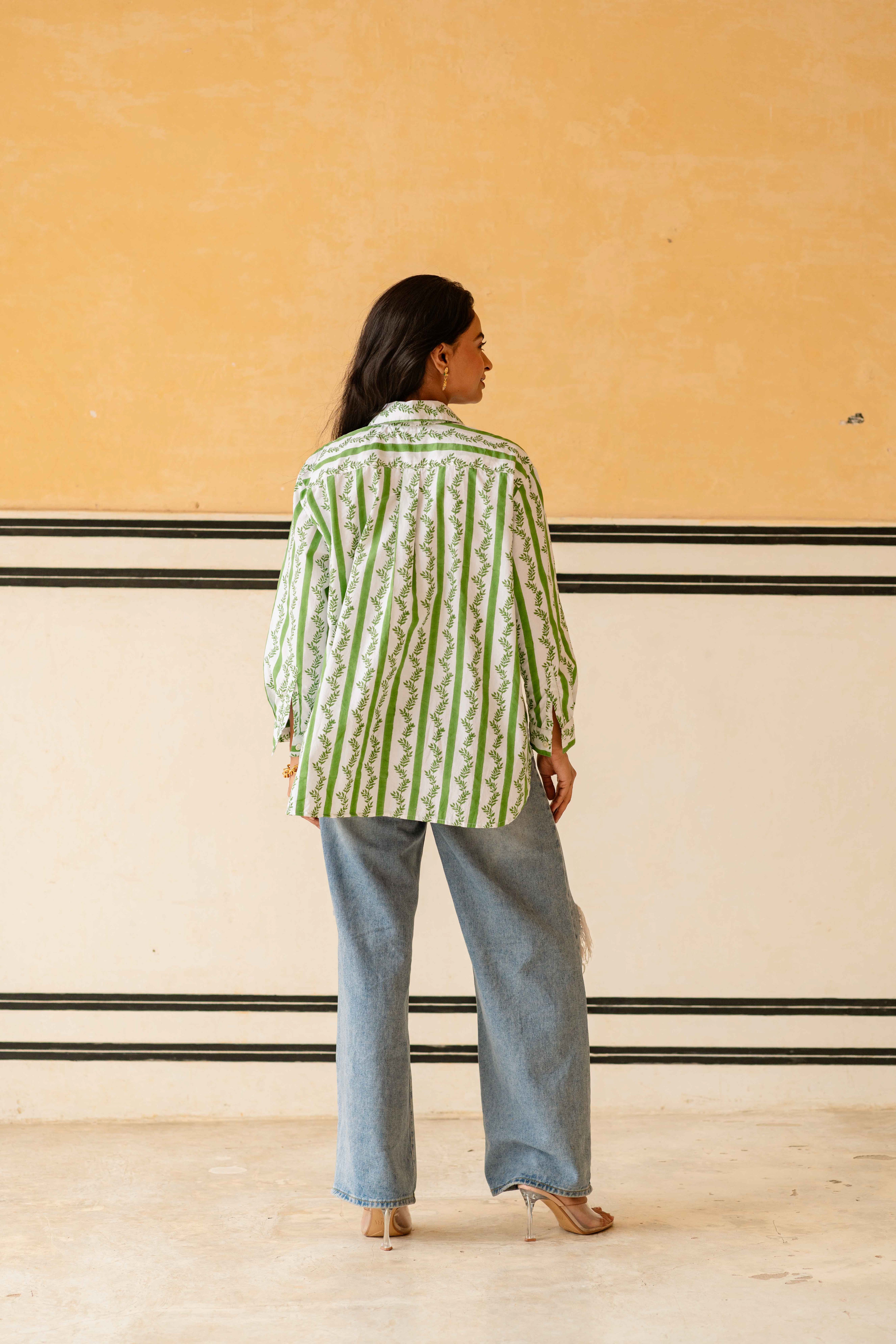 Olive Stripe Millie Shirt