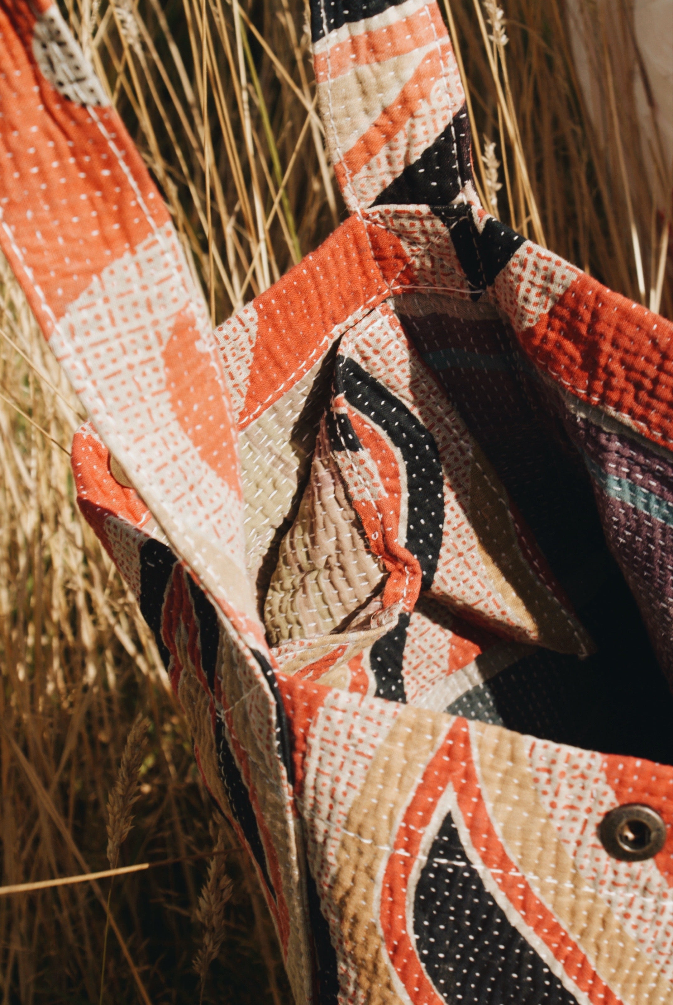 Rust Kantha Handbag