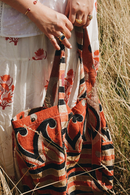 Rust Kantha Handbag