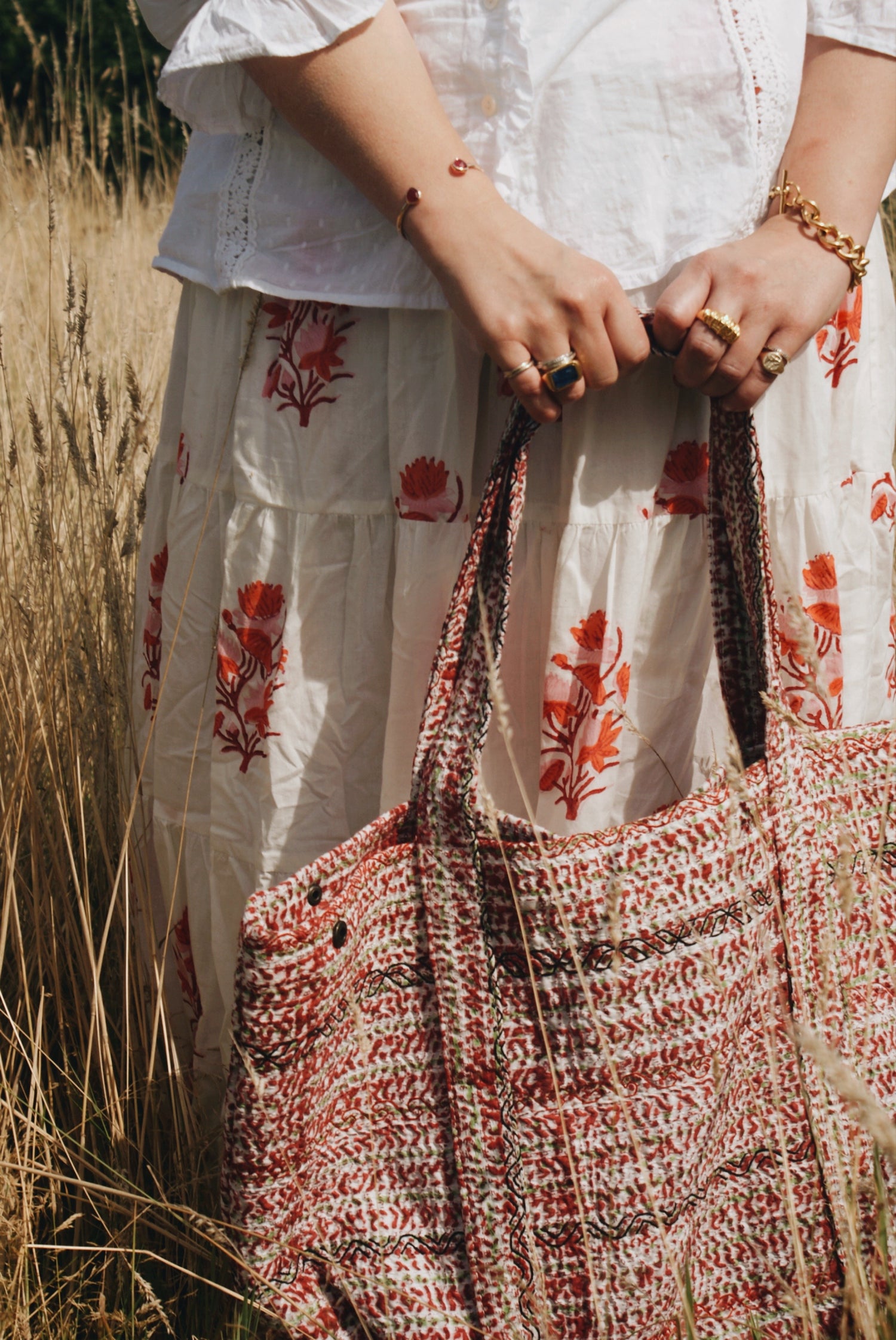 Terracotta Kantha Handbag