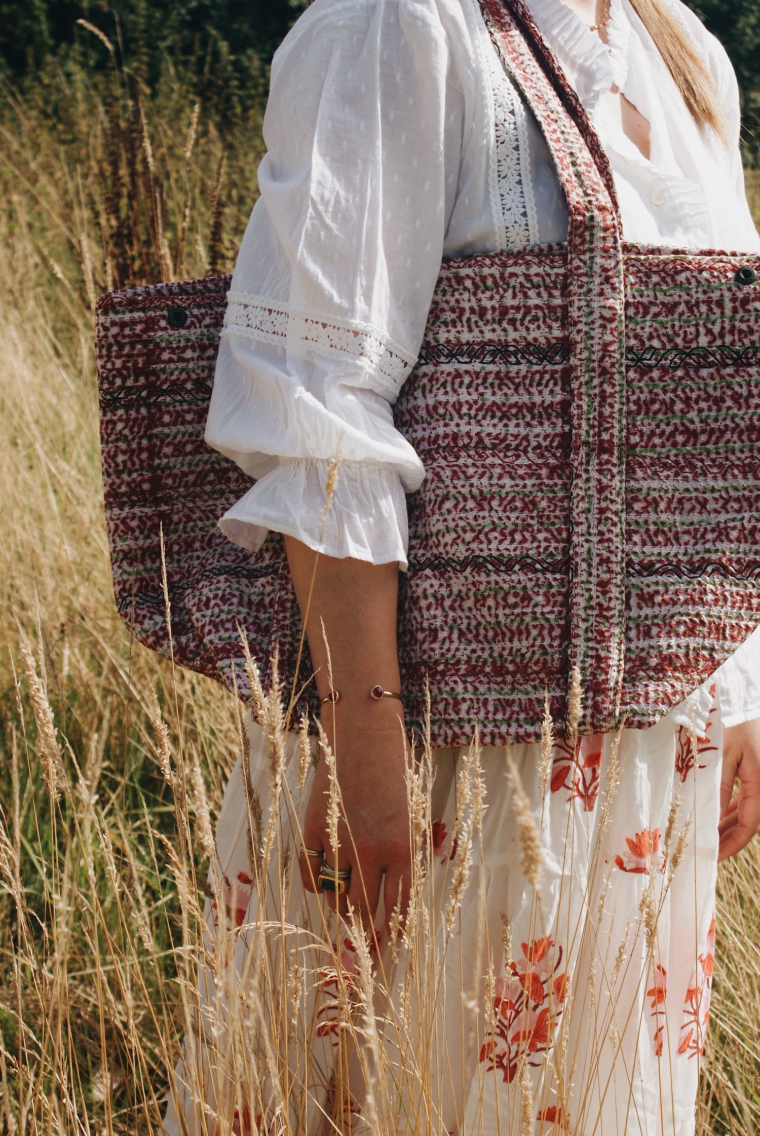 Terracotta Kantha Handbag