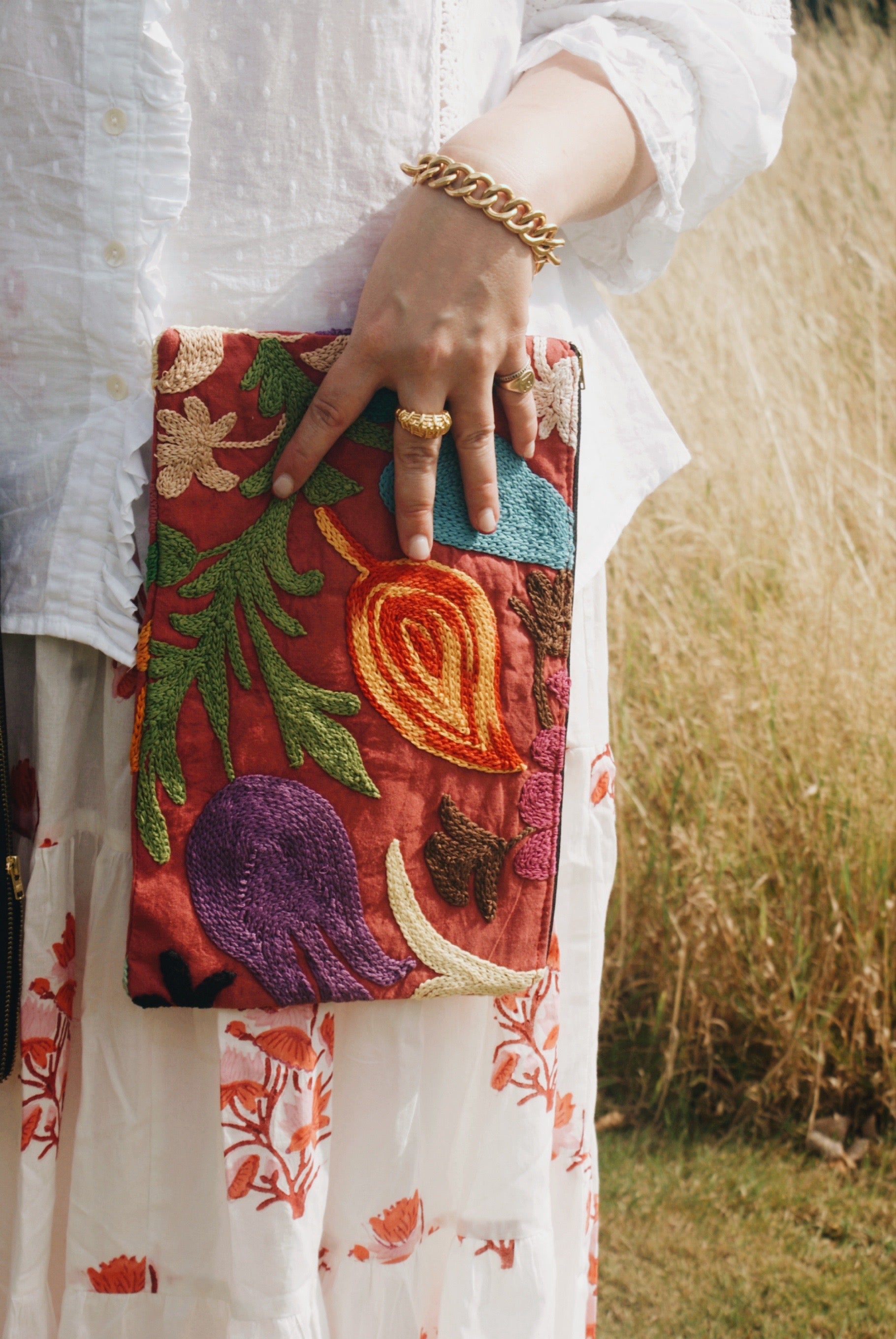 Pink Suzani Pouch