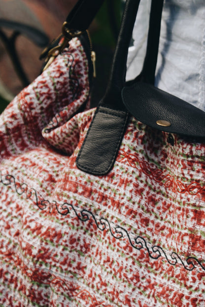 Terracotta Kantha Weekend Bag